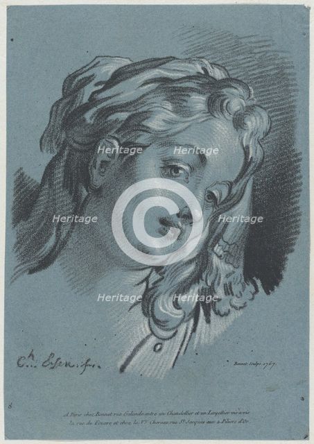 Head of a Woman, 1767. Creator: Louis Marin Bonnet.