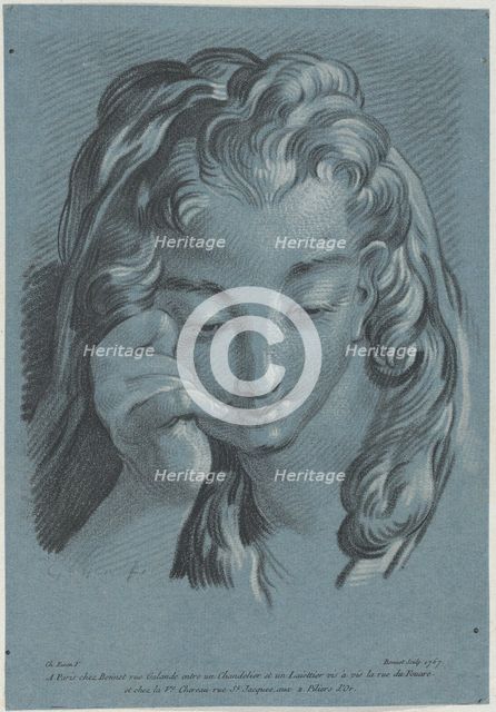 Head of a Woman, 1767. Creator: Louis Marin Bonnet.
