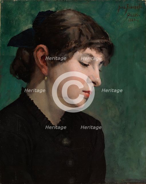 Head of a Woman, 1882. Creator: Juho Forsell.
