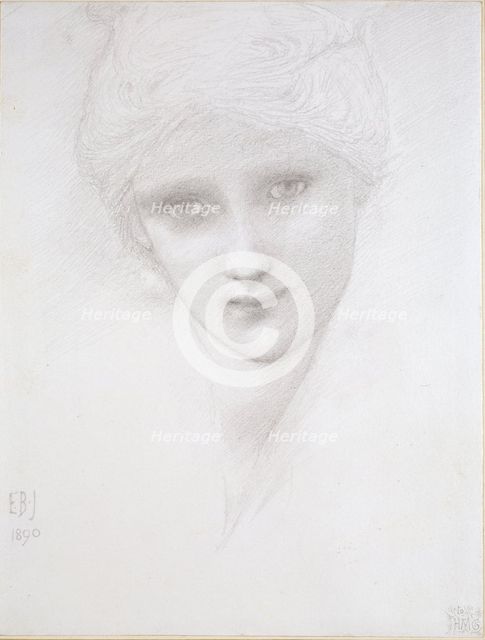 Head of a Woman, 1890. Artist: Sir Edward Coley Burne-Jones.