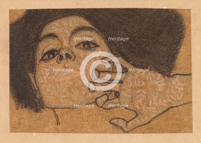 Head of a Woman, 1908. Creator: Egon Schiele.
