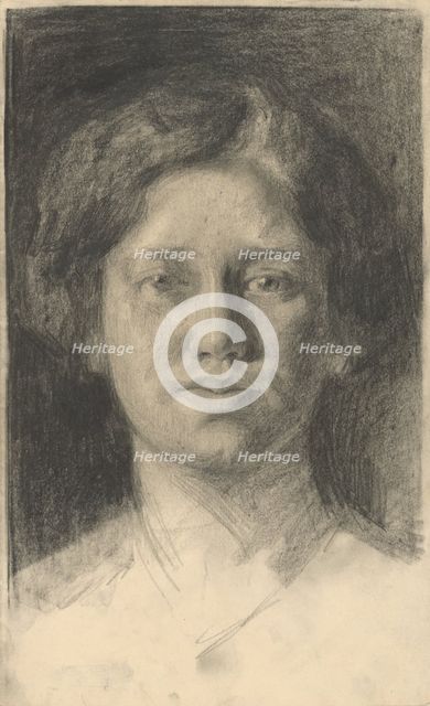 Head of a woman, 1911-1912. Creator: Eduard Putra.