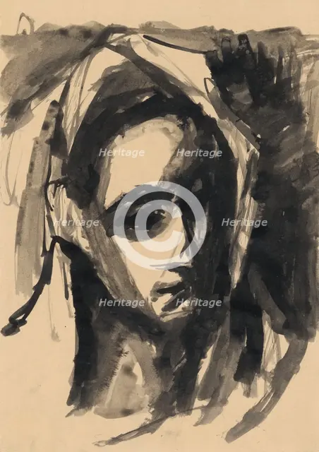 Head of a woman, 1940-1944. Creator: Ján Novák.