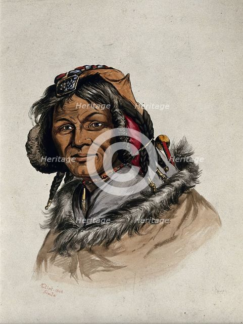 Head of a woman of Simla, 1866. Creator: R Clint.