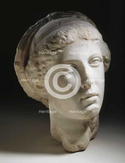 Head of a Woman or Goddess, perhaps Demeter, c.98-117. Creator: Unknown.