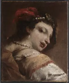 Head of a Woman, c. 1739. Creator: Antonio Guardi (Italian, 1699-1760)