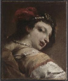 Head of a Woman, c. 1739. Creator: Antonio Guardi (Italian, 1699-1760)