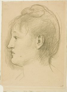 Head of a Woman, c. 1890. Creator: Pierre Puvis de Chavannes