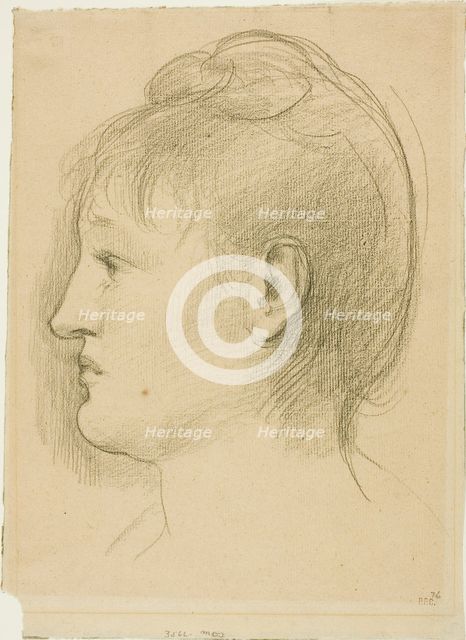 Head of a Woman, c. 1890. Creator: Pierre Puvis de Chavannes.