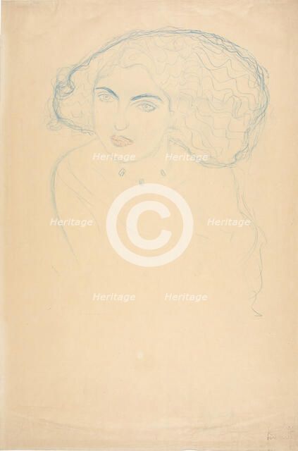 Head of a Woman, c. 1916. Creator: Klimt, Gustav (1862-1918).