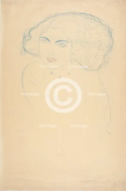 Head of a Woman, c. 1916. Creator: Klimt, Gustav (1862-1918).