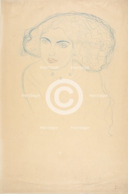 Head of a Woman, c. 1916. Creator: Klimt, Gustav (1862-1918).