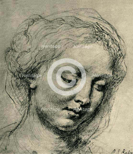 Head of a woman, c1630, (1943).  Creator: Peter Paul Rubens.