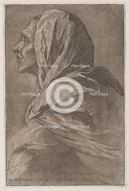 Head of a woman, ca. 1758. Creator: Lambert-Sigisbert Adam.