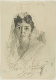 Head of a Woman (en Face), 1907. Creator: Anders Leonard Zorn