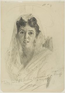 Head of a Woman (en Face), 1907. Creator: Anders Leonard Zorn