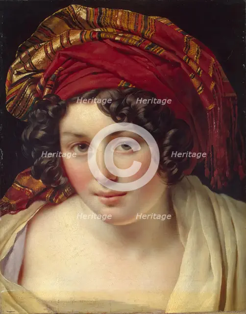Head of a Woman in a Turban, 1820. Creator: Girodet de Roucy-Trioson.