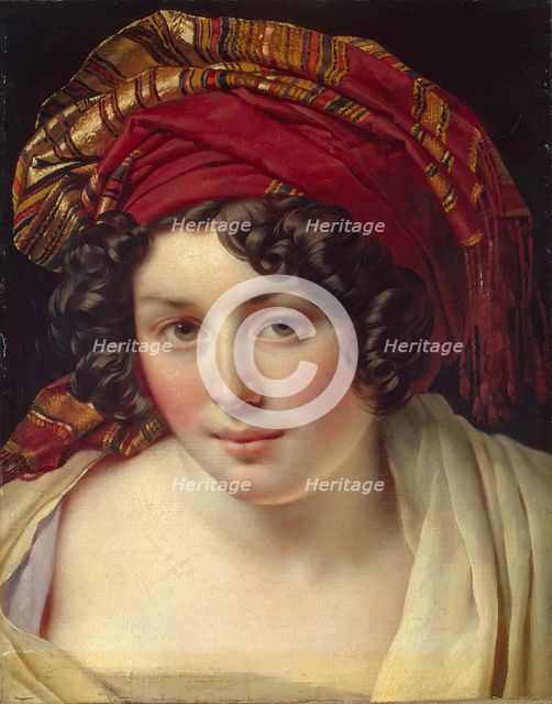 Head of a Woman in a Turban, 1820. Creator: Girodet de Roucy-Trioson.