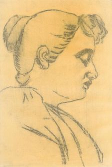 Head of a woman in profile, around 1890. Creator: Kiril Kutlik