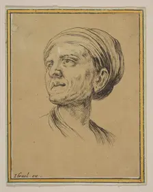 Head of a Woman in Three Quarter View, from Various heads and figures (Diverses tétes et..., 1650. Creator: Stefano della Bella