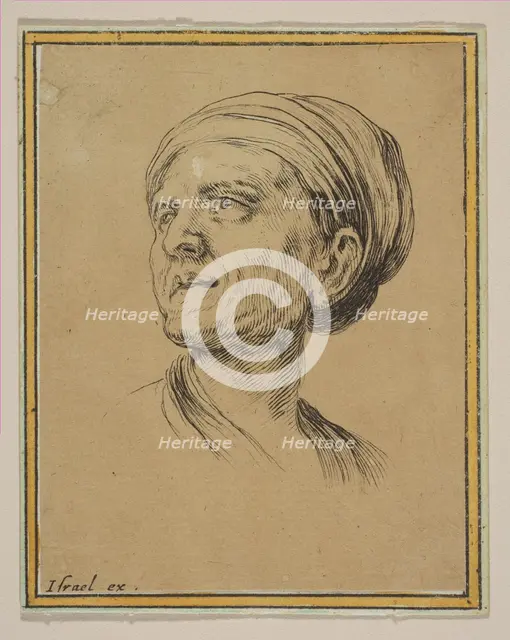 Head of a Woman in Three Quarter View, from 'Various heads and figures' (Diverses tétes et..., 1650. Creator: Stefano della Bella.
