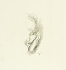 Head of a Woman Leaning on Her Hand, 1890-94. Creator: Theodore Roussel