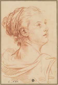 Head of a Woman Looking Back Over Her Shoulder. Creator: Jean-Baptiste Greuze