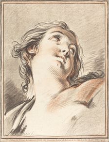 Head of a Woman Looking Up, 1767. Creator: Gilles Demarteau