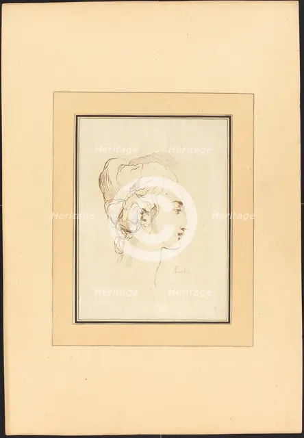 Head of a Woman, published 1782. Creator: Johann Gottlieb Prestel.