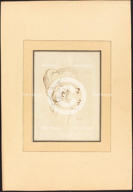 Head of a Woman, published 1782. Creator: Johann Gottlieb Prestel.