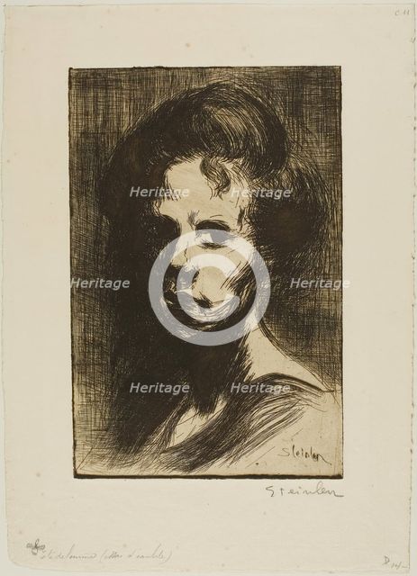 Head of a Woman, plate I, 1898. Creator: Theophile Alexandre Steinlen.