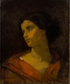 Head of a Woman, Study, 1835-1861. Creator: Thomas Couture