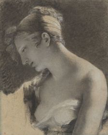 Head of a Woman: Study for The Happy Mother (L'Heureuse mère), 1810. Creator: Pierre-Paul Prud'hon