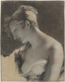 Head of a Woman: Study for The Happy Mother (L'Heureuse mère), 1810. Creator: Pierre-Paul Prud'hon