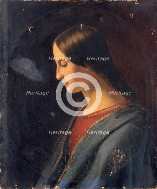 Head of a woman (the Virgin?), 1842. Creator: Emma Leroux de Lincy.