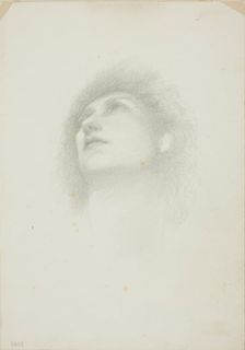 Head of a Woman with Face Upturned, c. 1873-77. Creator: Sir Edward Coley Burne-Jones