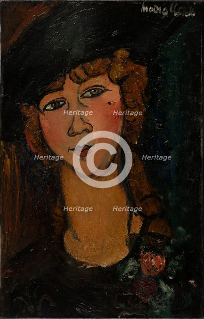 Head of a woman with hat. (Lolotte).