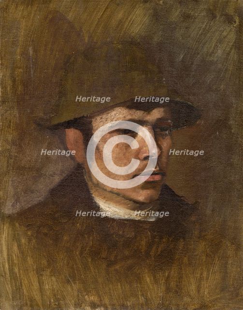 Head of a Worker in a Hat, around 1900. Creator: Ladislav Mednyanszky.