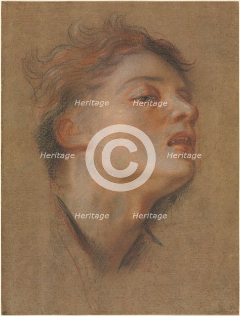 Head of a Young Man, 1715-1717. Creator: Antoine Coypel (French, 1661-1722).