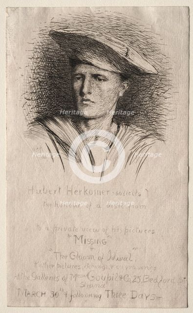 Head of a Young Man, 1881. Creator: Hubert von Herkomer (British, 1849-1914).