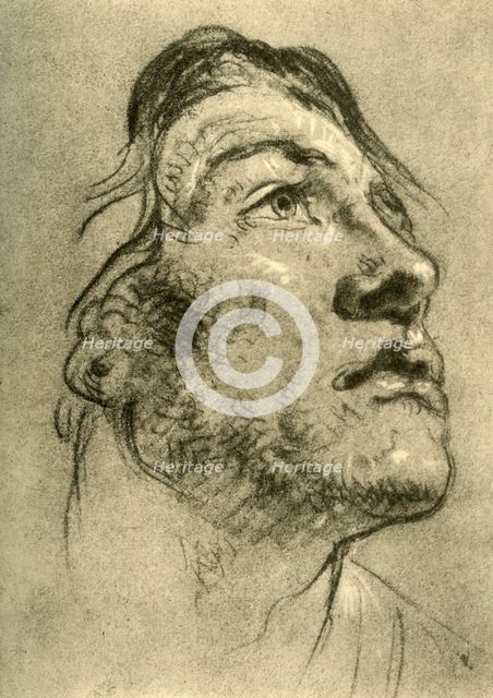 'Head of a Young Man, almost in profile and looking up', mid 18th century, (1928). Artist: Giovanni Battista Tiepolo.