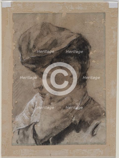 Head of a Young Man in a Cap, first half 18th century. Creator: Giovanni Battista Piazzetta (Italian, 1682-1754).