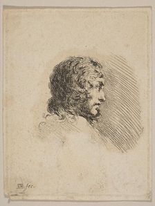 Head of a young man in profile, from Various portraits (Recueil de Diverses Piéces S..., ca. 1647. Creator: Stefano della Bella