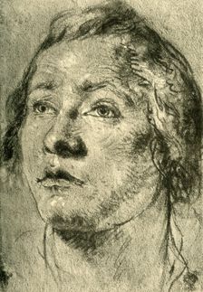 Head of a Young Man mid 18th century, (1928). Artist: Giovanni Battista Tiepolo