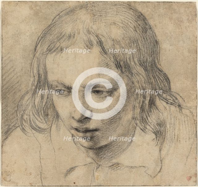 Head of a Young Man [recto], c. 1650. Creator: Unknown.