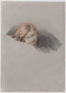 Head of a Young Man (Study for LOiseau de passage), 1853. Creator: Paul Gavarni (French, 1804-1866)