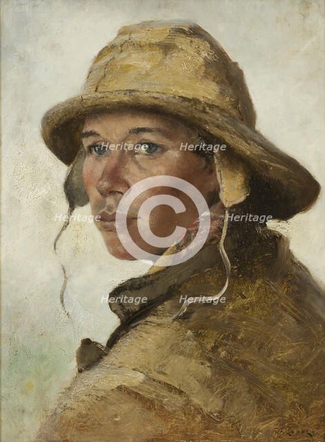 Head of a Young Fisherman. Study, c1880-1920. Creator: August Hagborg.