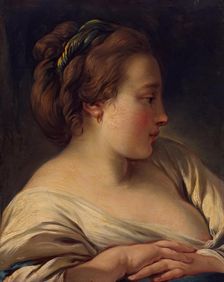 Head of a Young Girl, 1750. Creator: Francois Boucher