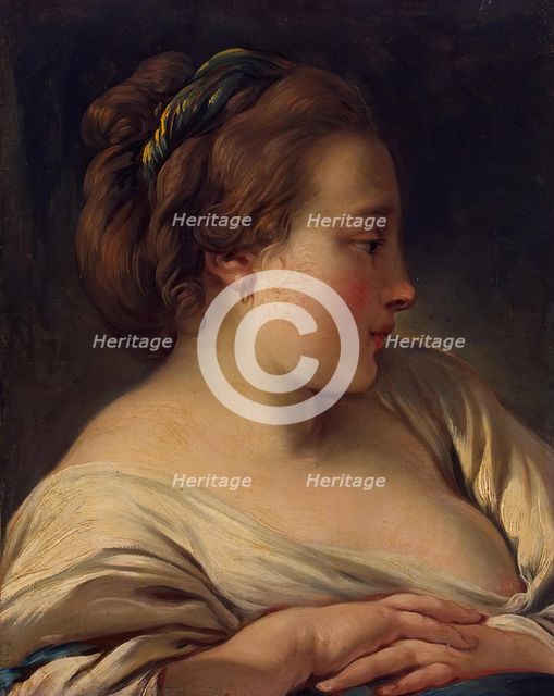 Head of a Young Girl, 1750. Creator: Francois Boucher.