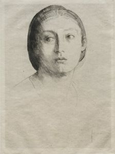 Head of a Young Girl. Creator: Alphonse Legros (French, 1837-1911)